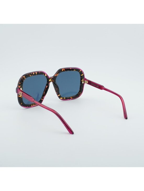 Dior DIORHIGHLIGHT S1I 24B0 Sunglasses Havana Square Frame, Blue Lenses